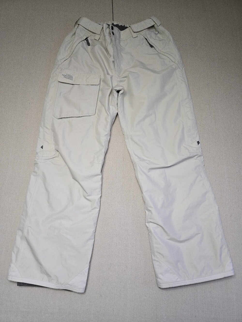 The North Face Light Beige Cargo Snow Pants XL EUC Adjustable Waist